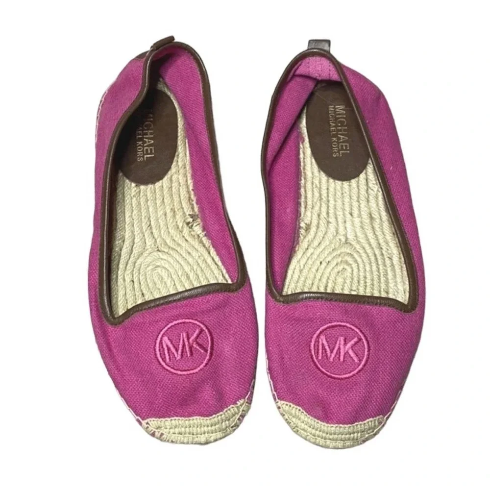 Michael Kors Fuschia leather trimmed espadrille 7  #33